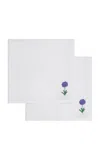 Gohar World Á Jour & Flora Embroidered Linen Dinner Napkin