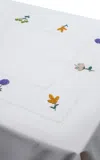 Gohar World Á Jour & Flora Embroidered Linen Tablecloth