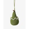 Gohar World Mens Green Pear Crochet Bag Charm 10cm In Green