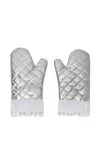 Gohar World Metallic Oven Gloves In Silver