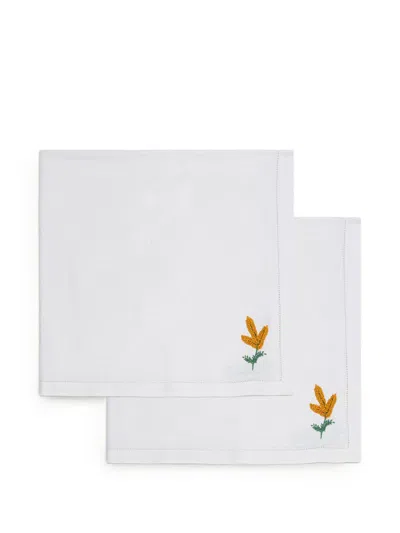GOHAR WORLD MIMOSA-EMBROIDERED NAPKINS (SET OF TWO)