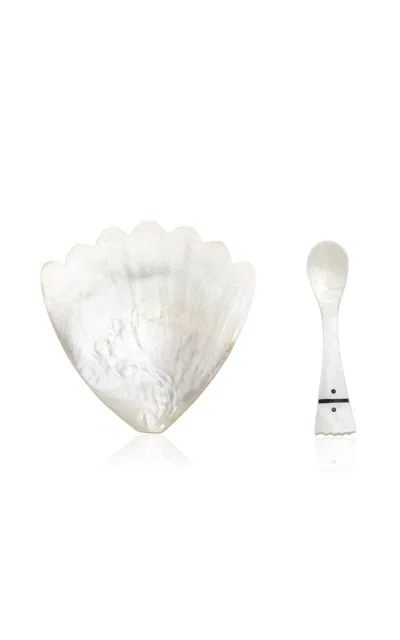 Gohar World Mother-of-pearl Caviar Service Set In White