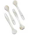 Gohar World Set-of-four Mother-of-pearl Seafood Picks In Neutrals