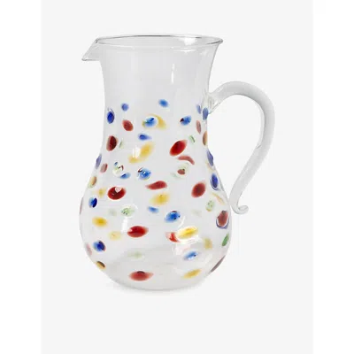 Gohar World Multi Printed Egyptian Glass Jug In White
