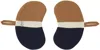 Gohar World Navy & Brown Bean Pot Mitts Set In Navy/brown