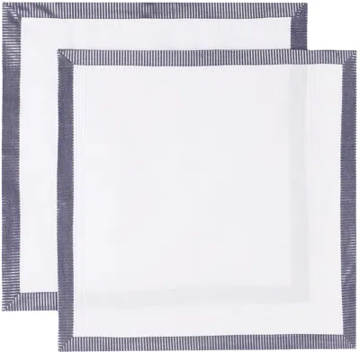 Gohar World Navy & White Opaline Dinner Napkin Set In De (denim)