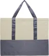 Gohar World Off-white & Blue 'gohar' Tote In De (denim)