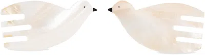 Gohar World Off-white Dove Salad Servers