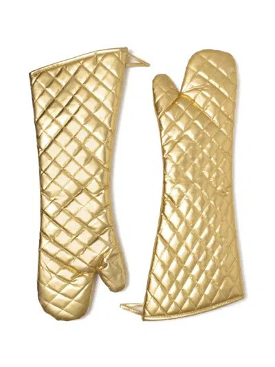 Gohar World Opera Quilted Oven Gloves In Gold