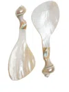 Gohar World Salad Servers; Mother Of Pearl In White