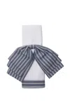 Gohar World Set-of-two Cotton-linen Napkin Bows In Blue