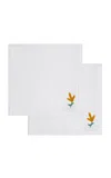 Gohar World Set-of-two Á Jour & Crocheted Linen Dinner Napkins