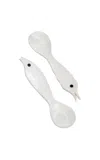 Gohar World Set-of-two Sea Creatures Mother-of-pearl Spoons In White