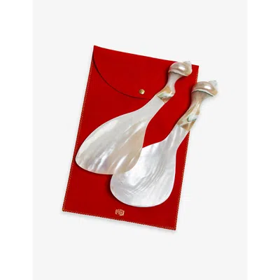 Gohar World Mother Of Pearl Shell-handle Mother-of-pearl Salad Servers