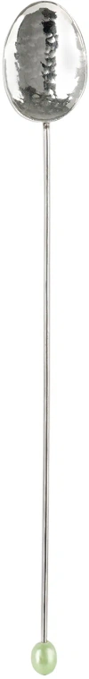 Gohar World Silver & Green Pearl Iced Tea Spoon In Silver/ Pea Green