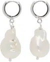 Gohar World Silver & White Host Baroque Pearl Earrings In Natural Pearls W.925