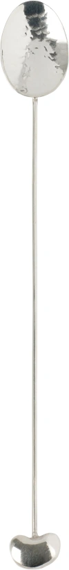 Gohar World Silver Bean Ice Tea Spoon In Silver-plated Copper
