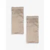Gohar World Striped Cotton-blend Cutlery Pouches Set Of Two Champagne