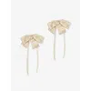 Gohar World Butter Striped Cotton-blend Napkin Bows Set Of Two