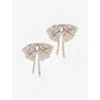 Gohar World Champagne Striped Cotton-blend Napkin Bows Set Of Two