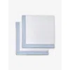 Gohar World Light Blue Striped-trim Cotton And Linen-blend Napkins Set Of Two In Light Blue