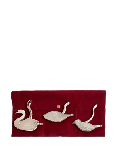 Gohar World Swan Lemon Squeezer (set Of Three) In Red