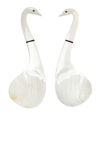Gohar World Swan Serving Spoons In White