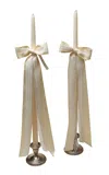 Gohar World Taper Candle With Lace Bow In Multi