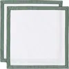 Gohar World Two-pack White & Green Dinner Napkins In Green Stripe