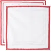 Gohar World Two-pack White & Red Dinner Napkins In Red Stripe