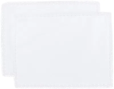 Gohar World White Crochet Trim Placemat Set