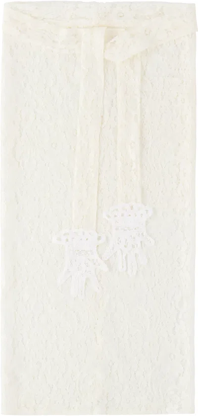Gohar World White Embroidered Lace Hands Apron