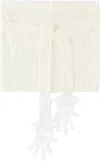 Gohar World White Embroidered Mini Lace Hands Apron In White