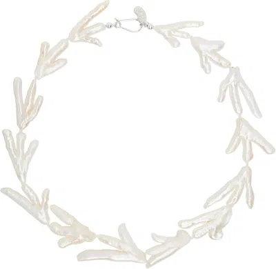 Gohar World White Host Chicken Foot Pearls Necklace