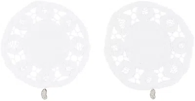 Gohar World White Lace & Bean Coaster Set