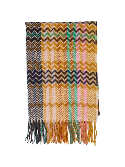 Goia Geometric-pattern Scarf In Yellow