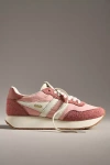 Gola Arizona Pale Pink And Off White Suede Lace-up Sneakers In Pink