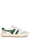 Gola Badminton Sneaker In Off White & Green