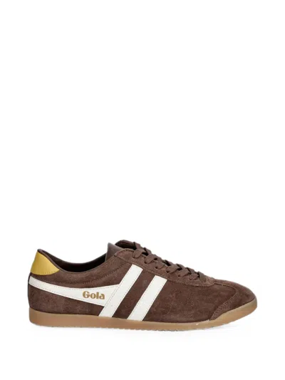 Gola Bullet Suede-finish Logo-print Sneakers In Brown