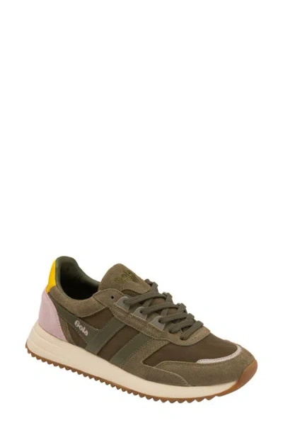 Gola Chicago Sneaker In Khaki/khaki/sun
