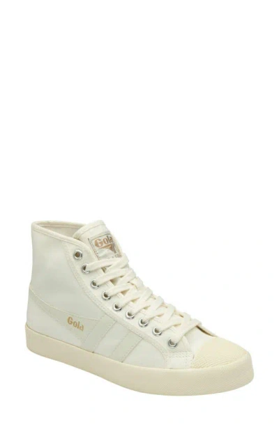 Gola Coaster High Top Sneaker In Off White/ Off White/ Gold