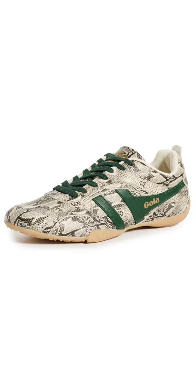 Gola Corva Snake Sneakers Off White/evergreen/gum In Neutral