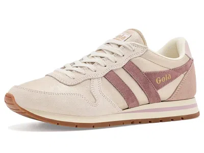 Gola Daytona Blaze Women's Shoes Gold/brown Rose/chalk Pink: 9 B - Medium, Leather/synthetic In White