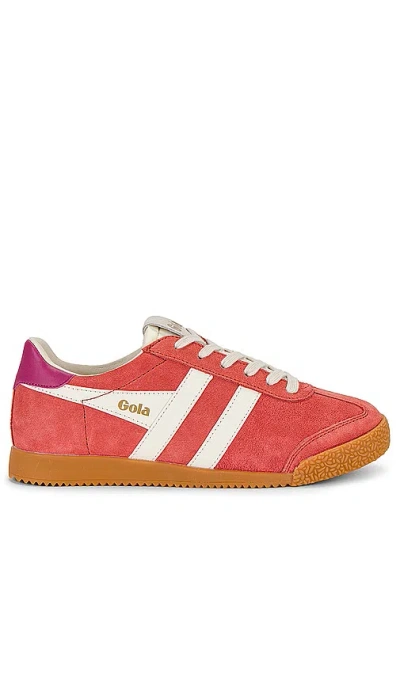 Gola Elan Sneaker In Coral  Off White  & Fuchsia
