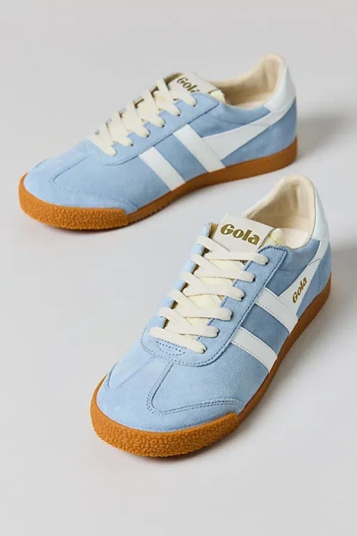 Gola Elan White Counter Suede Sneakers Women In Baby Blue