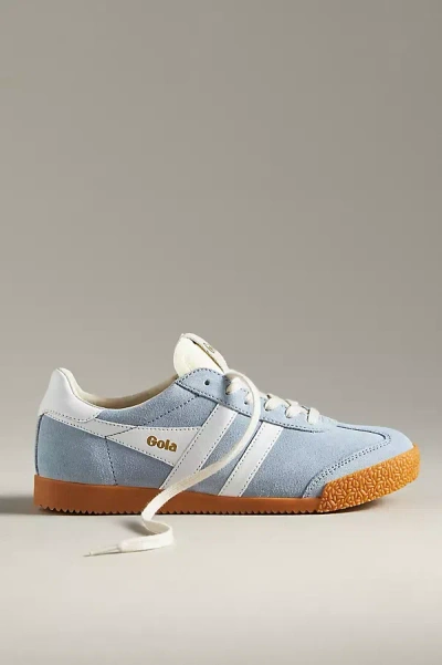 Gola Elan White Counter Suede Sneakers Women In Baby Blue