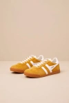 Gola Woman Sneakers Mustard Size 9 Leather In Yellow