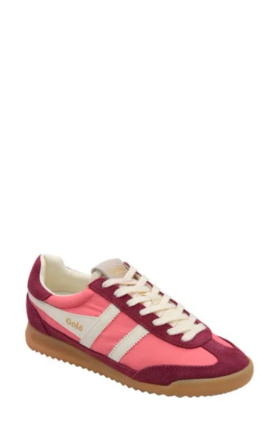 Gola Firefly Suede-panelled Sneakers In Pink