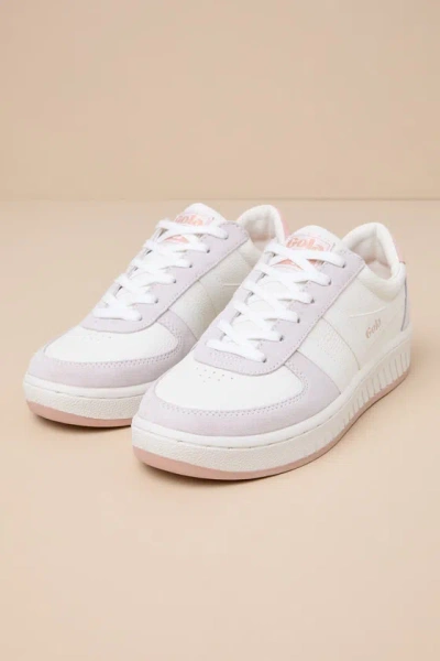 Gola Grandslam '88 White And Pearl Pink Lace-up Sneakers