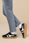 Gola Grandslam Black And Off White Suede Leather Sneakers